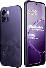 OPPO K14x 5G Smartphone, Prism Violet, 4GB RAM, 64GB Storage, 6500mAh Battery, 45W Fast Charge