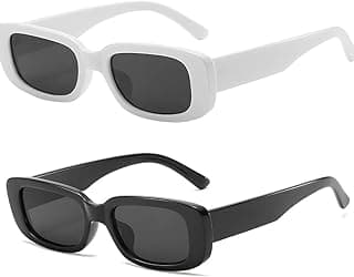 DLALA Retro Fashion Rectangle MC STAND Glasses for Men for Women Trendy Sunglasses UV 400 Protection Square Frame - Eyewear