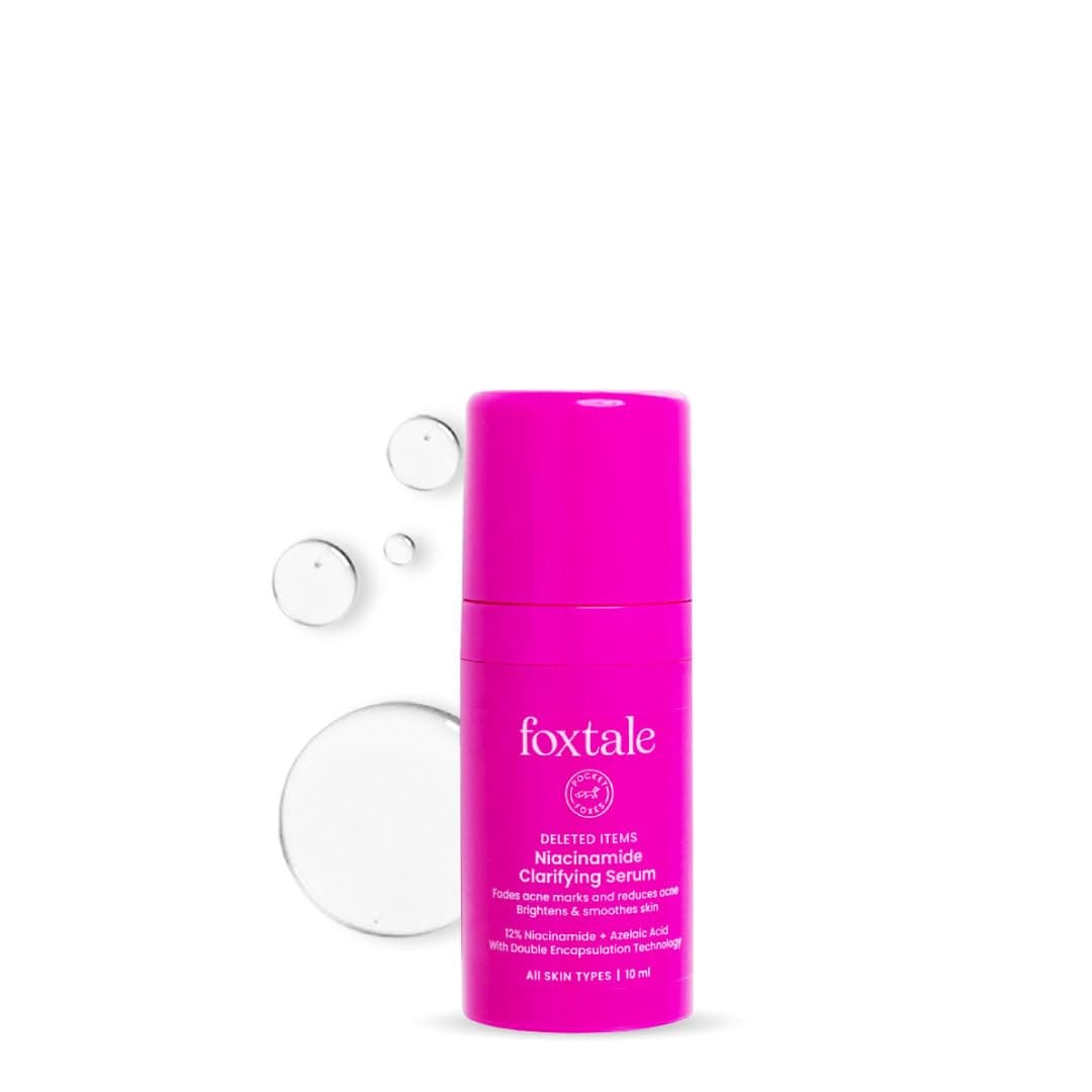 Foxtale 12% Niacinamide Face Serum with Azelaic Acid for Oil Control, Fade Acne Marks, Acne & Dark Spots | Brightens & Clear Skin, For Oily, Acne Prone, & Combination Skin | Women & Men | 10 ml