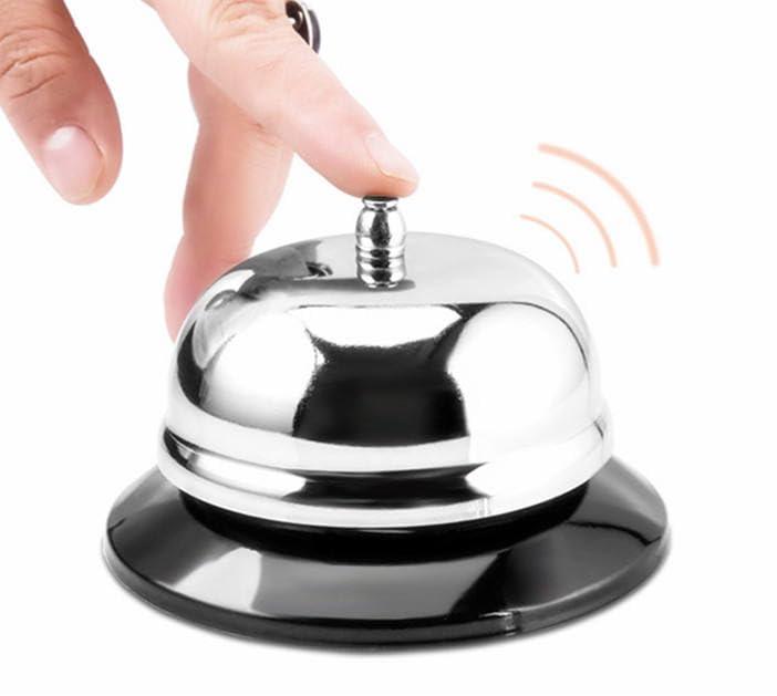 Call Bell 3.35 Inch Diameter with Metal Anti-Rust Construction, Ringing, Durable, Desk Service for Hotels, Schools, Restaurants, Reception Areas, Hospitals, Warehouses (Silver)
