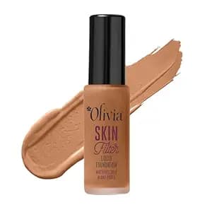 Olivia Skin Filter Liquid Foundation | Mattifies Skin and Blurs Pores - Hot Chocolate - DW8 | 30ML
