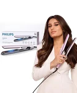 Philips India's No.1 Hair Styling Brand - One Stroke Hair Straightener | 50% Faster Straightening | 3 days salon-like hair | 12 Temperature Settings (120–230°C) Designed for Indian Hair | BHS530