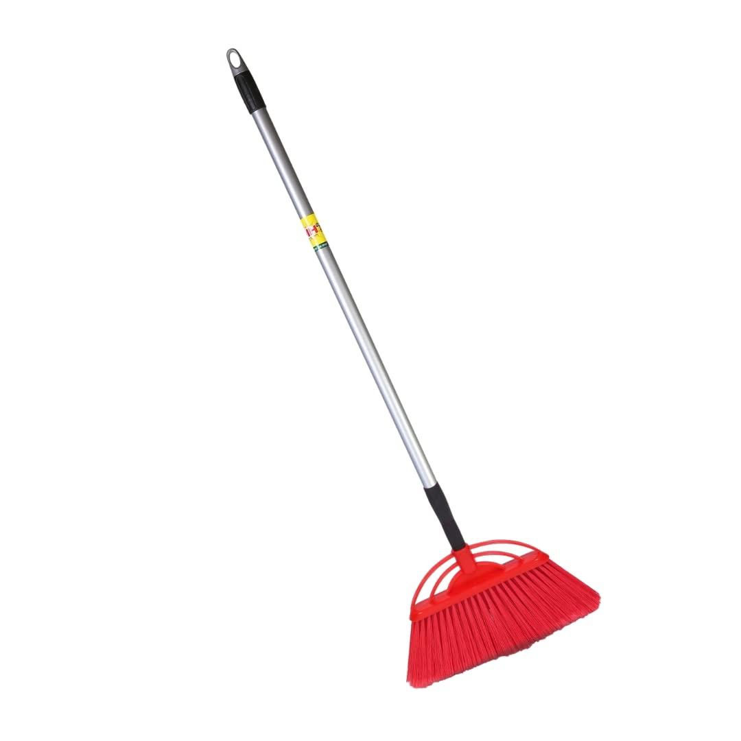 HIC HAMARA INDIA CLEAN Plastic Floor/Ceiling Brush With Long And Soft Bristles To Collect Minute Dust Particle,Remove Jala/Cobwebs With Extendable Rod To Adjust Your Height(Multi Colour)(Pack Of 12)