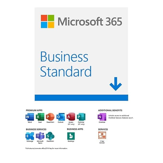 Microsoft 365 Business Standard for 1 User, 12-Month/1 year Subscription (Windows/Mac/iOS/Android) (Email delivery in 1 hours- no CD)