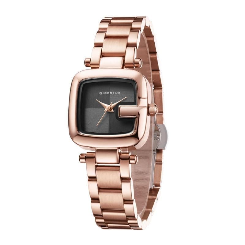 Giordano Monogram Watch for Women Dial with Metal & Leather Strap Fashionable Design, Water Resistant Quartz Analog – Perfect for Casual & Office Wear