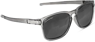 Eyewearlabs OKNO | Polarized Full Rim Square Branded Stylish Sunglasses For Men & Women | 100% UV Protection Shades | Cricket Sports Cycling Driving | Black Lens | Medium | Crystal Grey
