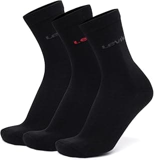 Levi's Men's Cotton Stretch Crew Length Half Terry Socks with Cushioned Sole (Pack of 3)
