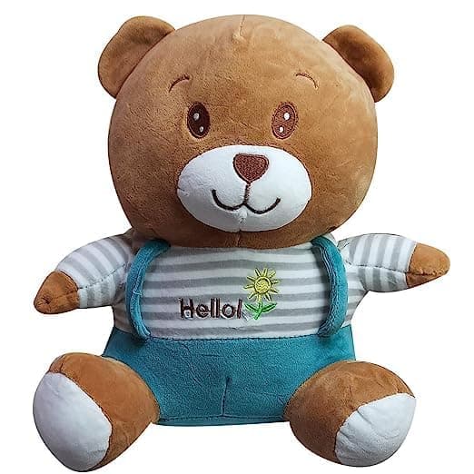 HUG 'n' FEEL SOFT TOYS – Hello Teddy 25cm Soft Toy Plush Toy | Big Stuffed Animal | Ultra Soft, Huggable & Cuddly Gift for Kids, Girls, Boys | Perfect for Birthday, Valentine’s Day