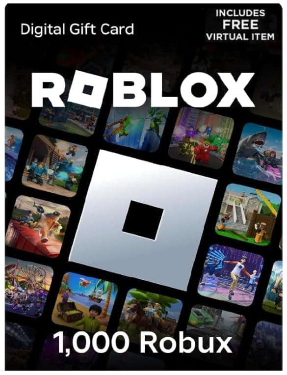Roblox Gift Card Code - 1000 Robux + Bonus Exclusive Virtual Item Code Only (Email Delivery)