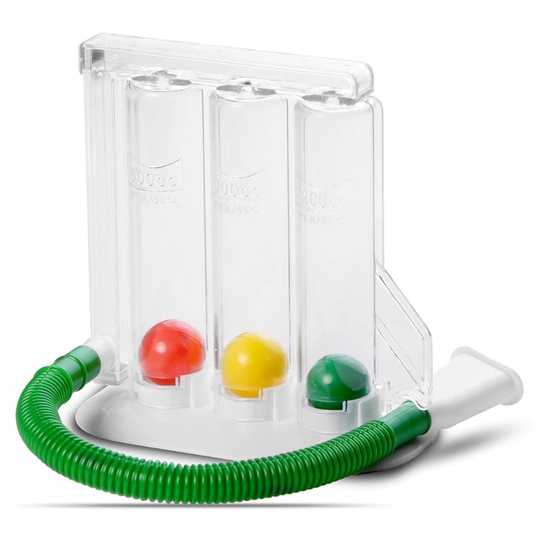 Divayanshi Three Ball Incentive Spirometer for Lung Exercise | Breathing Exerciser for Respiratory Therapy, Post-Surgery Recovery & Lung Capacity Improvement