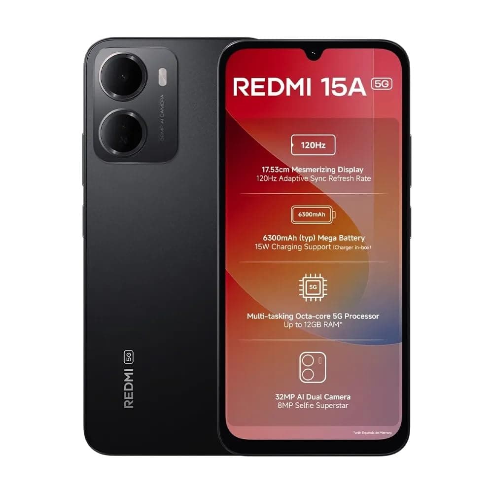 REDMI 15A 5G Ace Black 4GB RAM 128GB ROM