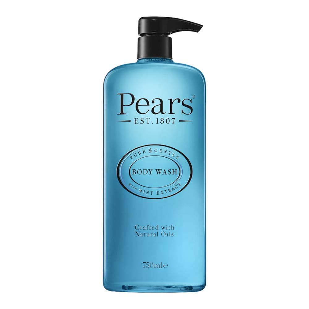Pears Pure & Gentle Shower Gel, Body Wash with Germshield Formula and Mint Extracts, 100% Soap-Free and Dermatologically Tested(Imported) 750 ml
