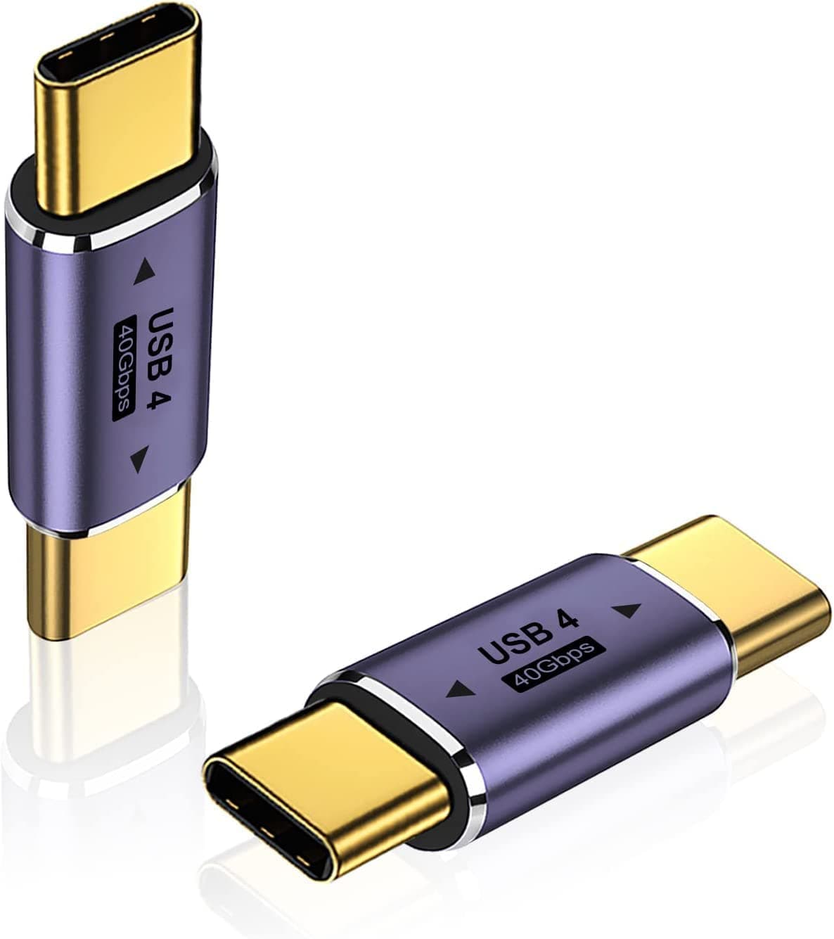 Tobo Type C Male to Type C Male Adapter, 40Gbps USB Type C Adapter Support 8K@60Hz Video Display 100W PD(TD-979TC, Pack-of-2)