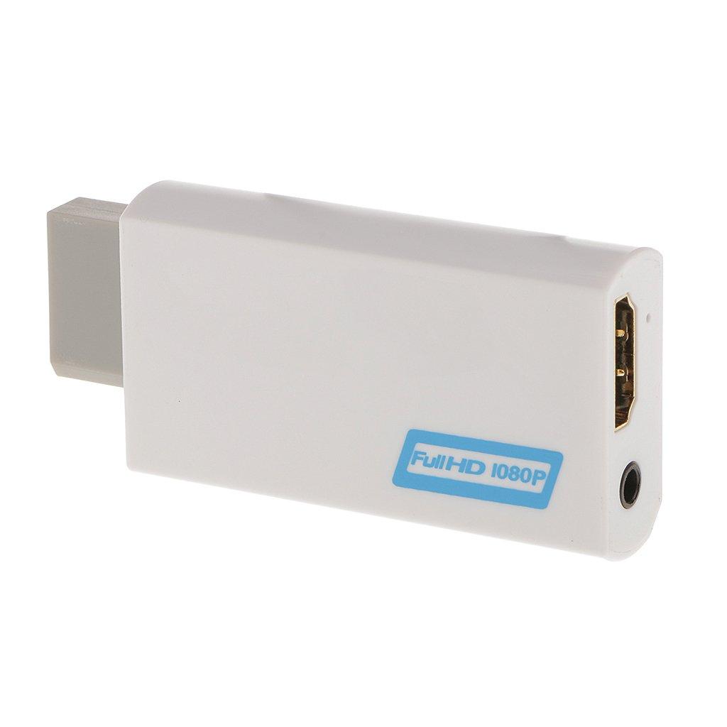 Generic 3.5mm Audio Video Converter Adapter 1080P HD Upscaling for Wii to HDMI White