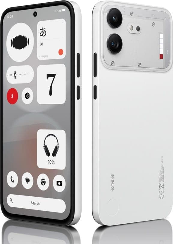 Nothing Phone (4b) 5G (White, 8GB RAM, 256GB Storage) | Snapdragon 6 Gen 4 Processor | 6.77-inch FHD+ AMOLED Display | 6000mAh Battery | 50MP + 8MP Dual Camera | Android 16