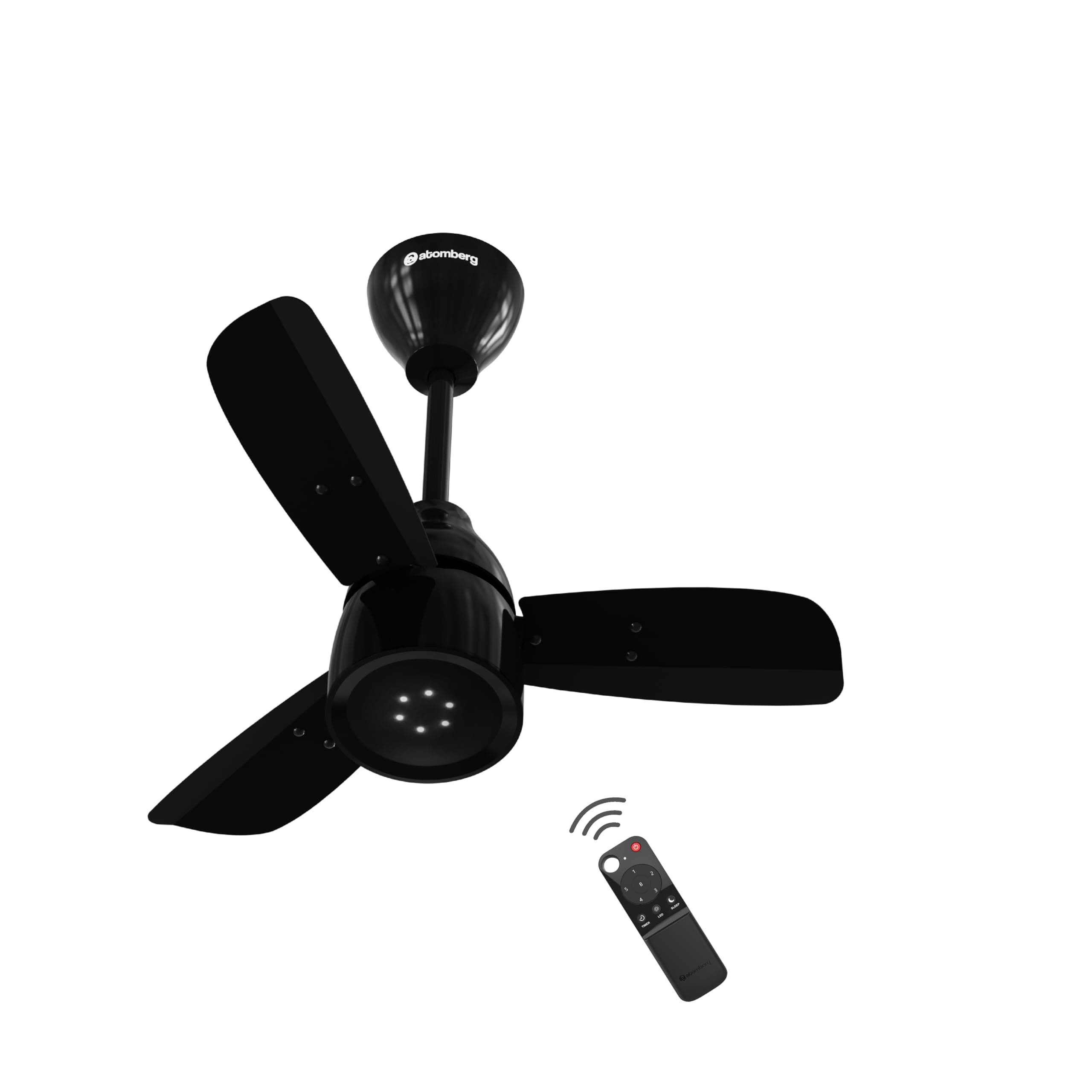 atomberg Renesa Enzel 600mm Newly Launched BLDC Ceiling Fan with Remote | BEE 5 star | High Air Delivery | LED Speed Indicator | Low Noise | Sleek Design | Power Saving | 3 Year Warranty | Gloss Black