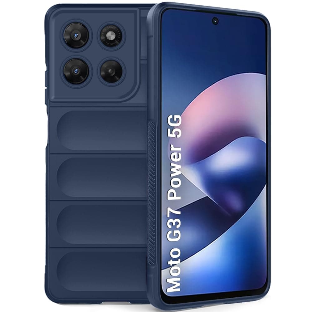 TheGiftKart Liquid Silicon Back Cover Case for Motorola Moto G37 Power 5G | Shockproof Military Grade Protection | Micro-Fibre Cloth On Inner Side | Built-in Anti-Slip Grip Cover Case (TPU, Blue)