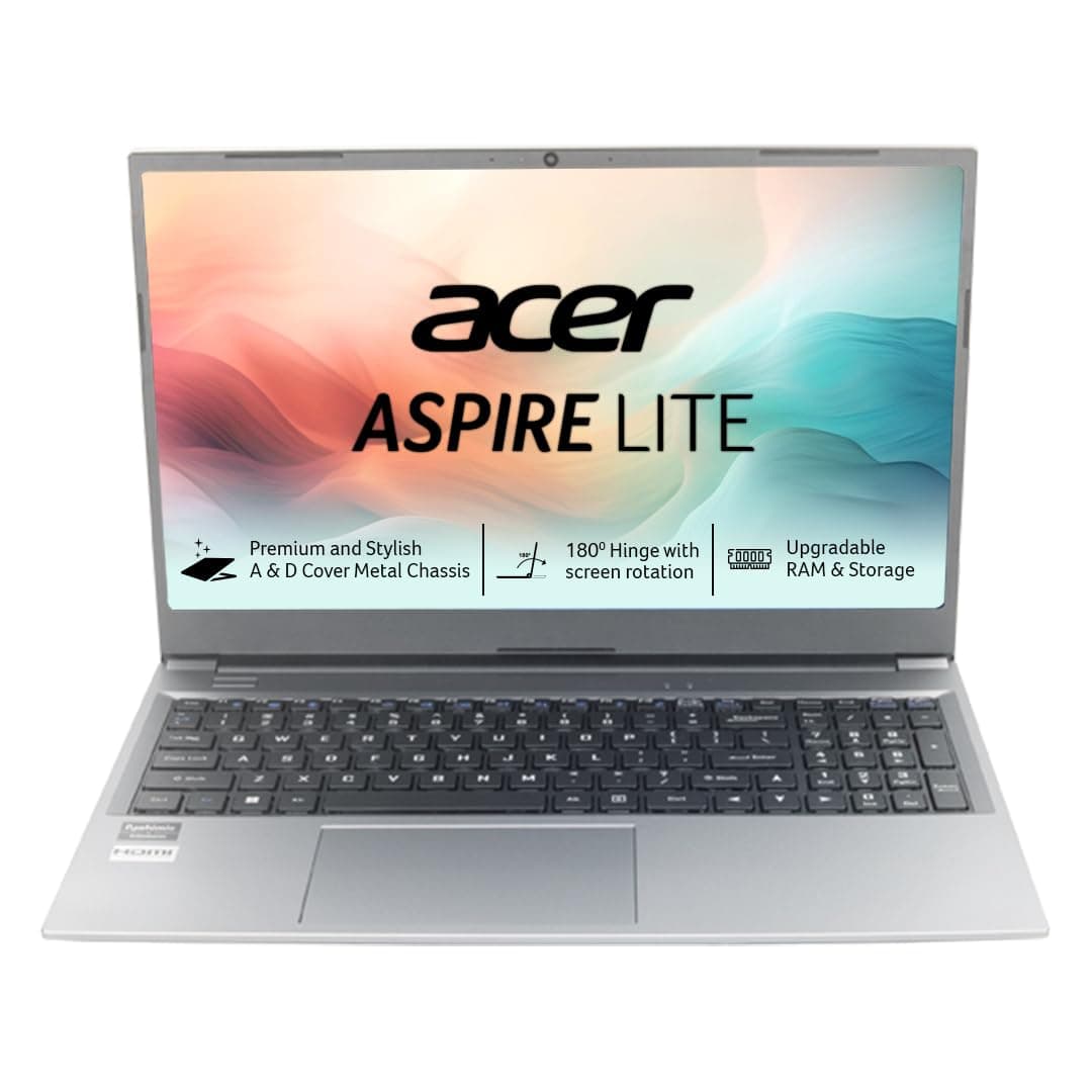 Acer Aspire Lite, AMD Ryzen 3-5400U, 8 GB RAM, 512 GB SSD, Full HD 15.6"/39.62 cm, Windows 11 Home, Steel Gray, 1.59 KG, AL15-41, Premium Laptop