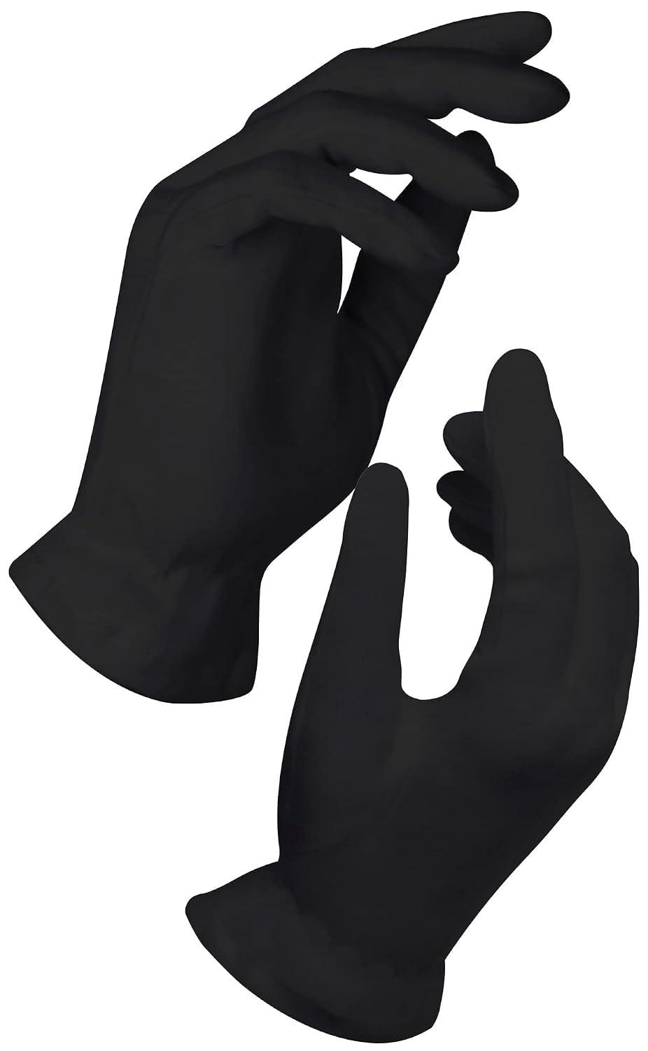 DMAYA Moisturizing Eczema Cotton Gloves, 2 Pairs Black Cotton Gloves for Dry Hands, SPA Lotion Gloves Cosmetic Gloves,Dry Sensitive Irritated Skin Spa Therapy Secure Wristband| One Size Fits Most