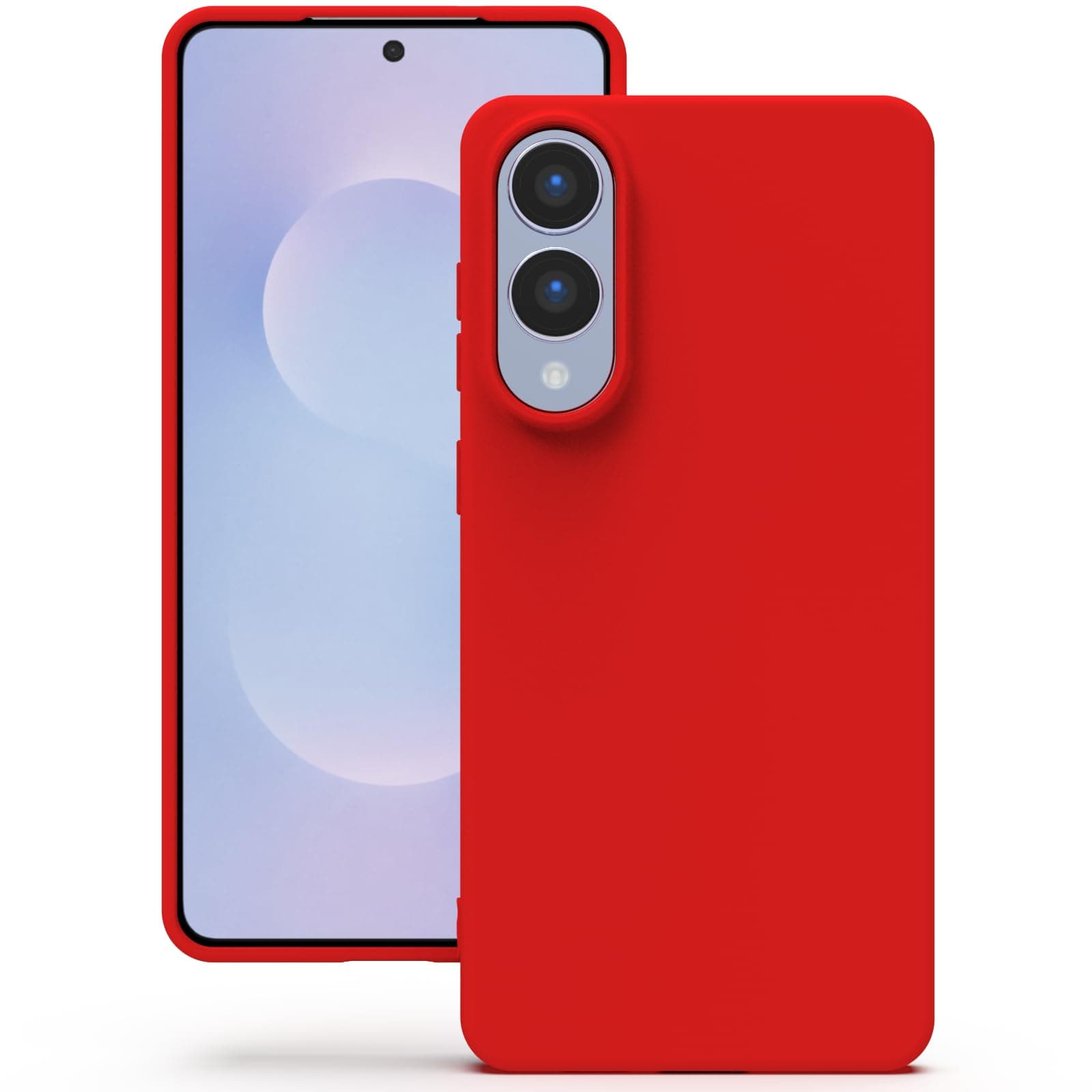 YATWIN Silicone Case for Samsung Galaxy S25 FE 4G, Soft-Touch, Shockproof, DustProof, Antiskid Phone Cover for Samsung Galaxy S25 FE - Red