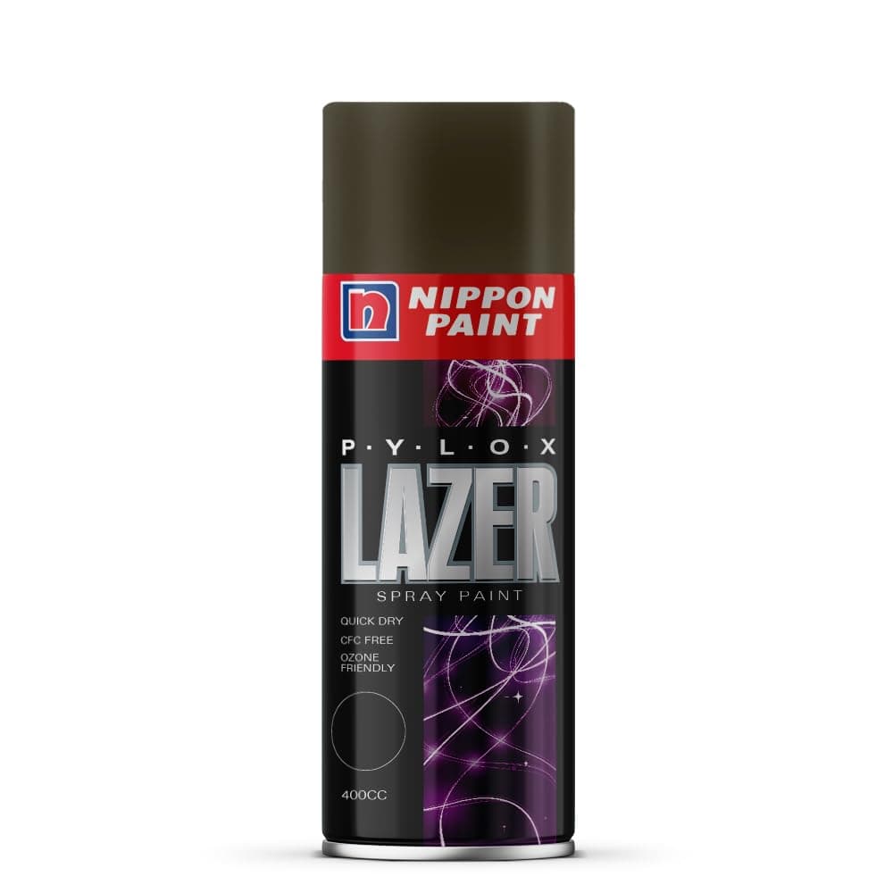Nippon Paint Pylox 400ML Matt Black Spray Paint-Quick Drying & Low Odor Aerosol Paint for Wood Metal Plastic Glass-CFC-Free Multipurpose DIY Paint for Art Craft Furniture Home Decor Automotive