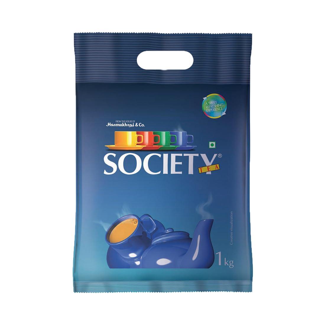 Society Leaf Tea — 100% Pure Assam CTC, Strong & Rich Chai Patti, Hasmukhrai & Co. Since 1924 | 1 kg Pouch | Loose Leaves, No Preservatives, No Flavouring