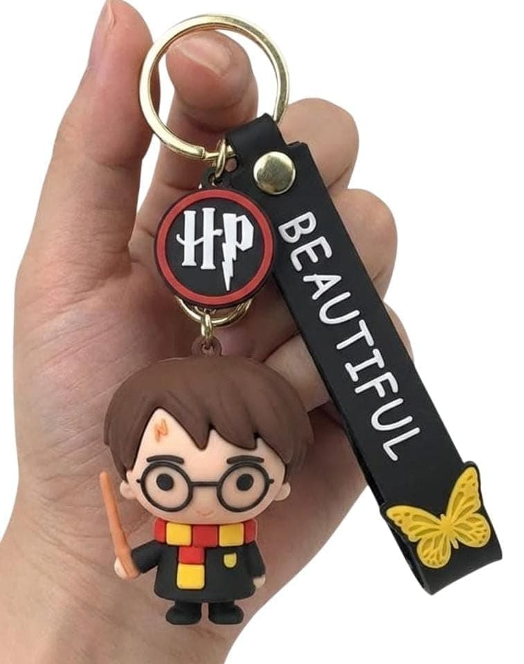 Unyks Star Cute 3D Silicon Cartoon Keychain - Cute Design Key Holder for Bags, Backpacks, and Keys (Hari Po-ter)