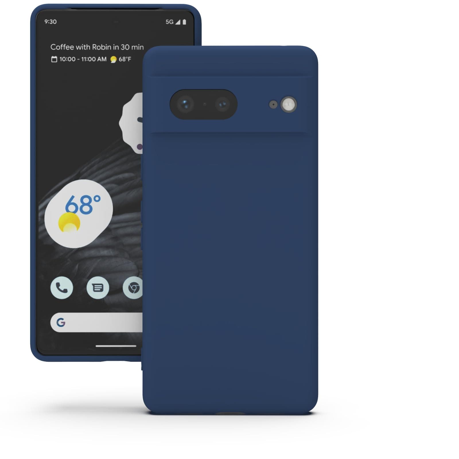YATWIN Silicone Back Case for Google Pixel 7, Soft-Touch Phone Back Cover for Google Pixel 7 - Dark Blue