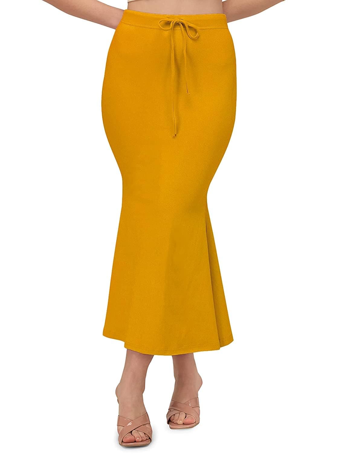 ALYNE Saree Shapewear Petticoat for Women, Women's Blended Saree Shaper Mustard