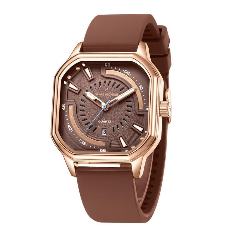 Daniel Hechter Paris Rivoli Collection Modern Analog Watch for Men with Octagon Dial and Silicon Band-DHM1003