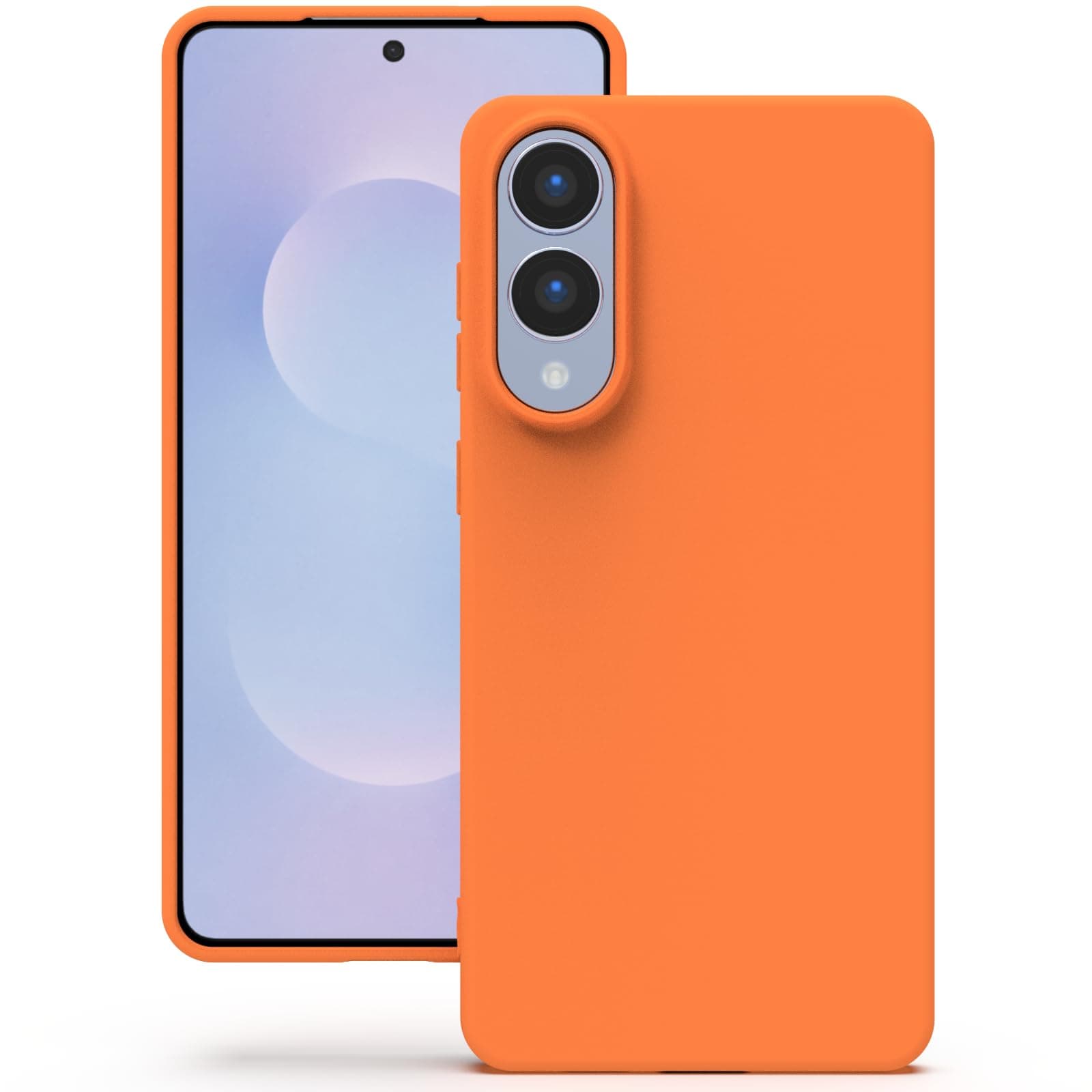YATWIN Silicone Case for Samsung Galaxy S25 FE 4G, Soft-Touch, Shockproof, DustProof, Antiskid Phone Cover for Samsung Galaxy S25 FE - Orange