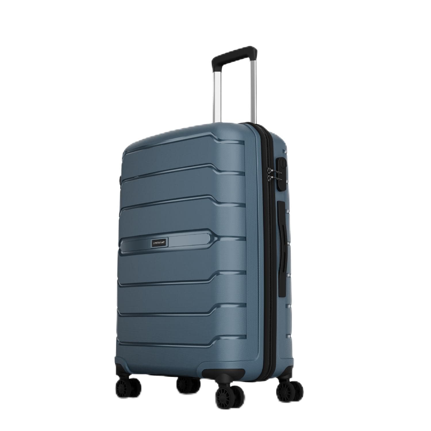 Aristocrat Liberty 8 Wheel Medium Size (Check-in) Hard Case Trolley Bag, Lightweight Polypropylene Luggage, 68 CM, Combination Lock, Travel-Friendly, Unisex, 3-Yr Global Warranty, Spanish Blue