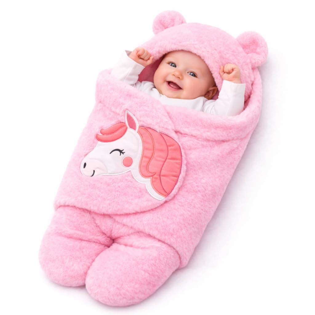 BRANDONN Baby Blanket Newborn Gift Pack of Swaddle Wrapper, 0-9 Months, Length 68 cm x Width 68 cm