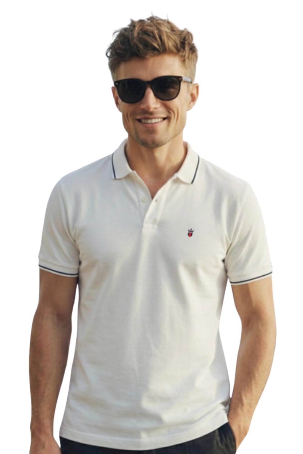 Louis Philippe Men Cotton Solid Slim Fit T-Shirt (LRKPNSLFL17031_White 2XL)