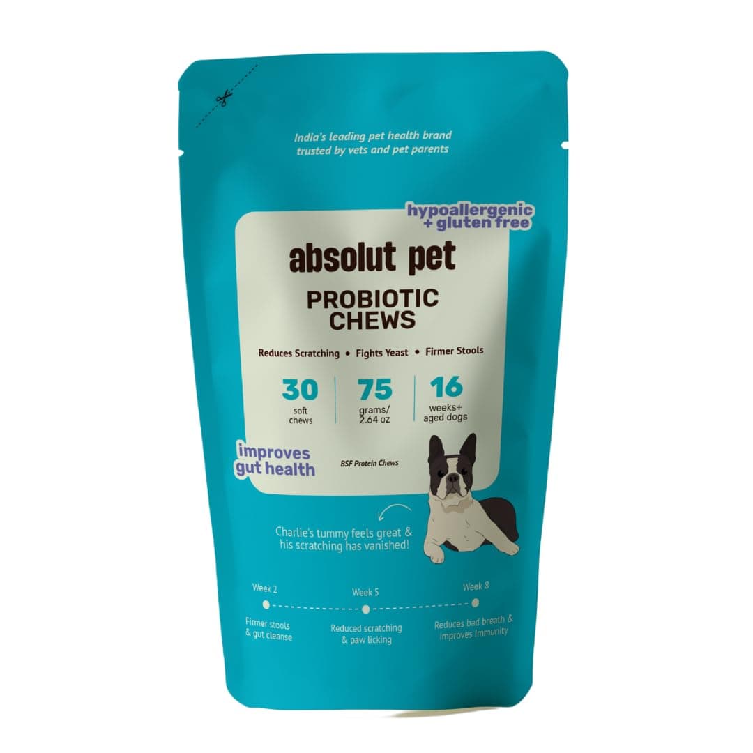 Absolut Pet Probiotic Gut Health Chews for Dogs | Hypoallergenic 30 Chews