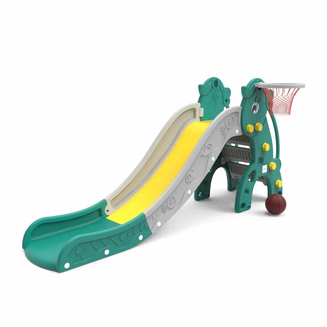 Amazon Brand – Solimo Unicorn 2-in-1 Kids Slide with Basketball Hoop & Ball | Large | Indoor & Outdoor | Safe for Boys & Girls | Age 2-5 Years | Easy Assembly | Multicolor