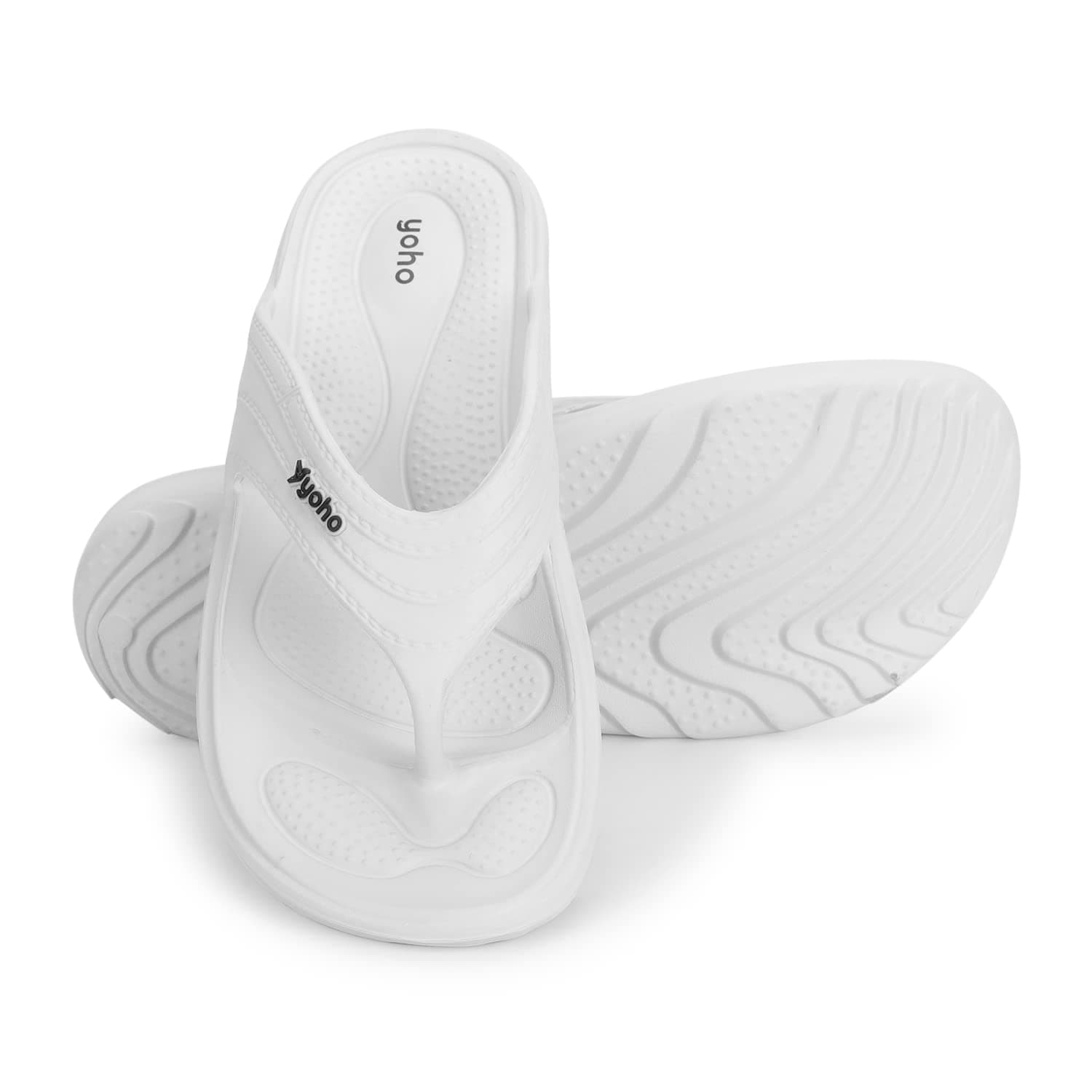 Yoho Drizzle Soft Slippers for Women, Mild Acupressure, Lightweight, Anti Skid & Slip, Diabetic Footwear for Woman, Home Wear Bathroom Chappal for ladies | Waterproof Monsoon & Rainy Footwear | Dove Grey - UK 4