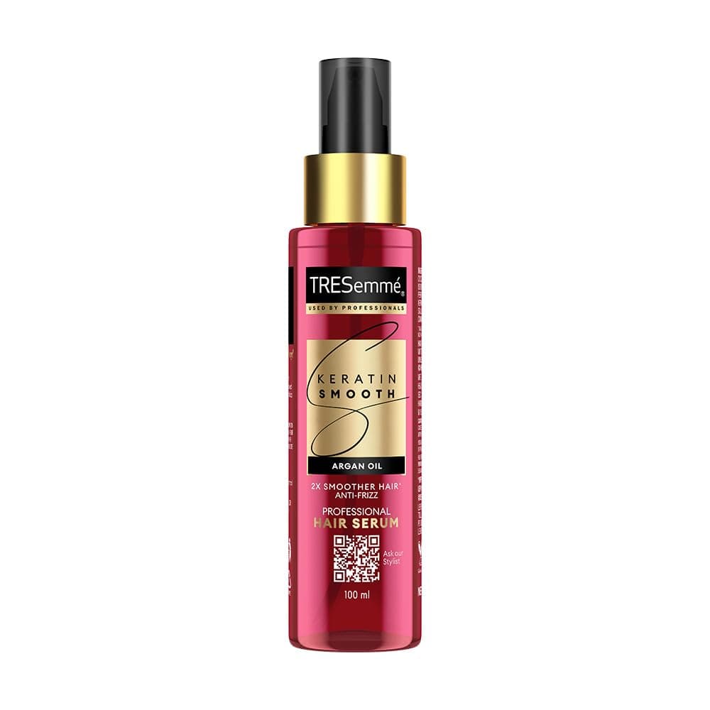 TRESemmé Keratin Smooth Anti Frizz Serum 100ml | 72H Frizz Control, Heat Protection & 2X Smoother Hair | Paraben Free Hair Serum for Dry Frizzy Hair