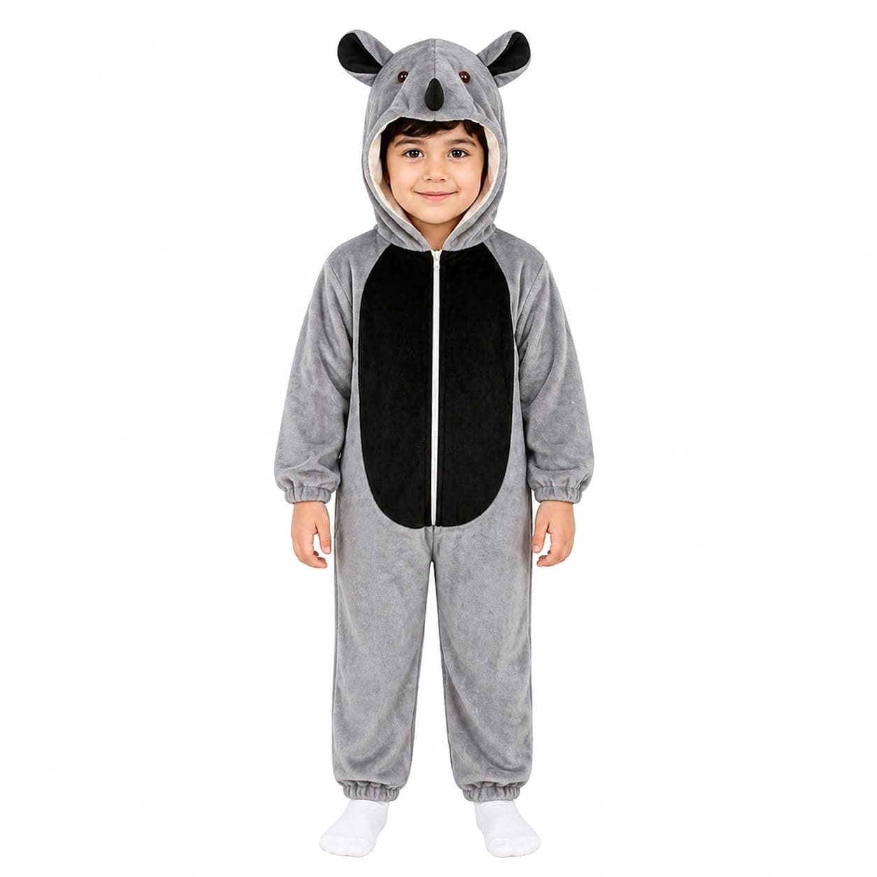 Raj Costume Polyester Kids Rhino Animal Costume & Fancy Dress school function Theme Party (Black_3-4_Years)