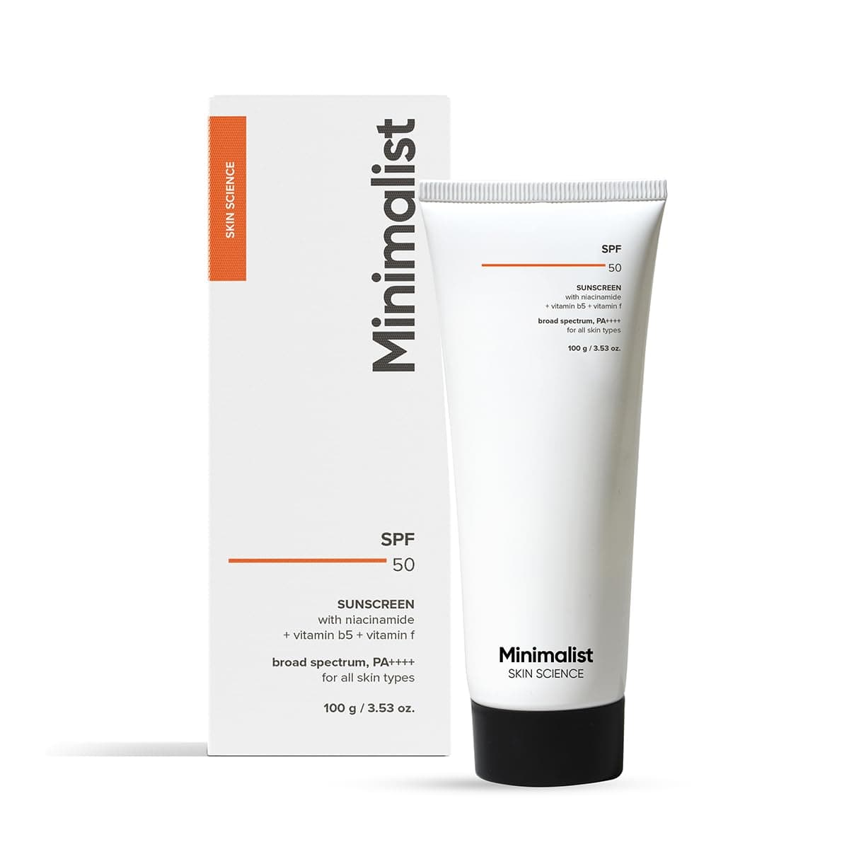 Minimalist Sunscreen SPF 50 PA++++ with Niacinamide & Multi-Vitamins | Broad Spectrum | Hydrating Sun screen for Dry & All Skin Types | Face Sunscreen for Men & Women | 100gm