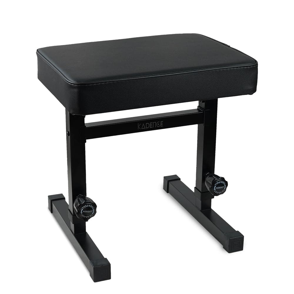 Kadence NK603 Jamming Series Adjustable Keyboard & Piano Bench | Heavy-Duty Metal Frame & 5-Level Height Adjustment | High-Density Cushioned Seat | Stable Base for Practice & Performance | Black