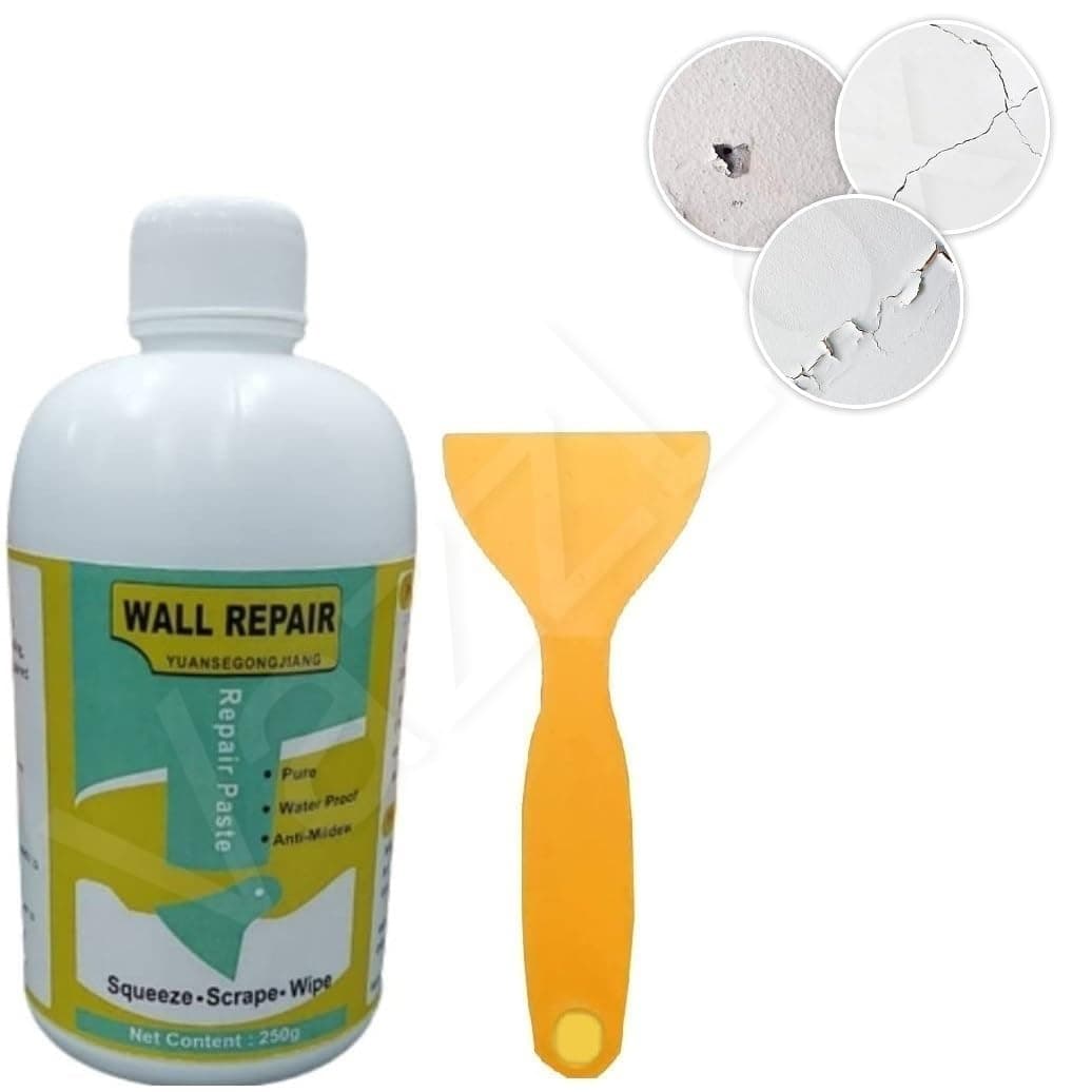 Rushwak Wall Repair Paste - Paint, Putty, Crack Filler for Walls and Joints - Waterproof Hole Filler (250gm, White)