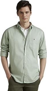 Louis Philippe Men's Cotton Slim Fit Over Dyed Color Depth Comfortable and Durable Soft Handfeel Full Sleeve Solid Casual Shirt