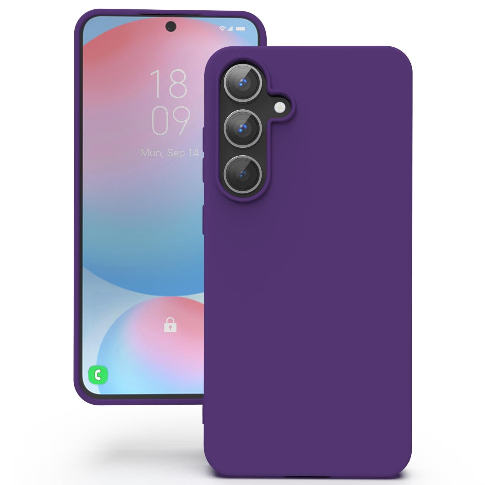 YATWIN Silicone Back Case for Samsung Galaxy S24 FE, Soft-Touch Phone Back Cover for Samsung Galaxy S24 FE - Purple