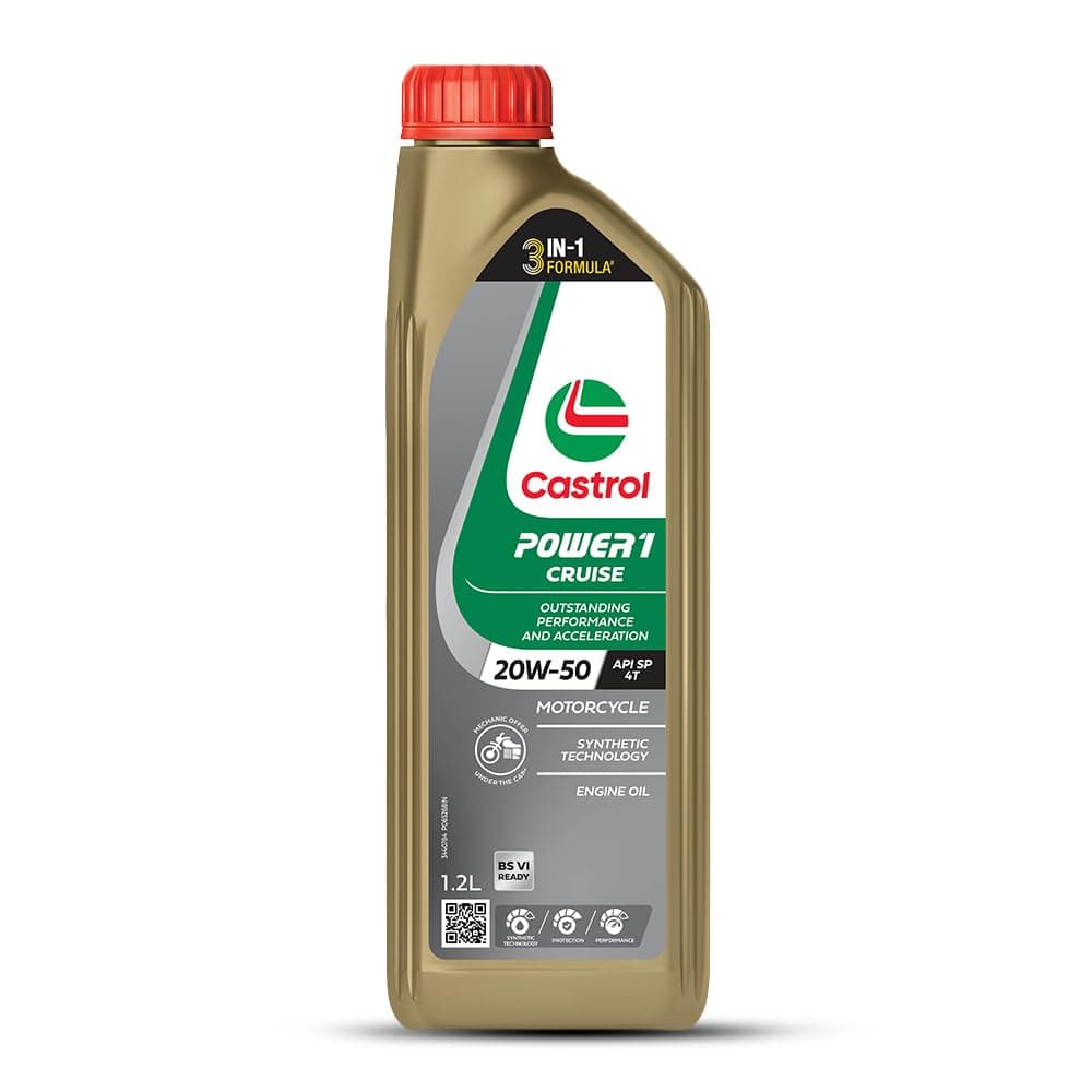 Castrol POWER1 Cruise 4T 20W-50 Engine Oil for Bikes 1.2L