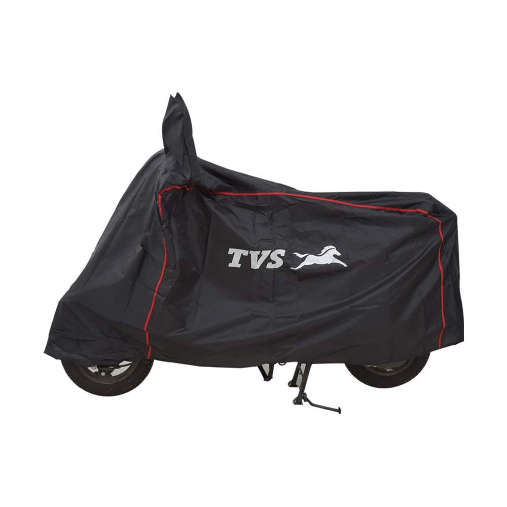 TVS Bike Body Cover for Rain, Dust & UV Protection | Fits All Scooters & Two Wheelers | Water Resistant, All-Weather Cover - Black