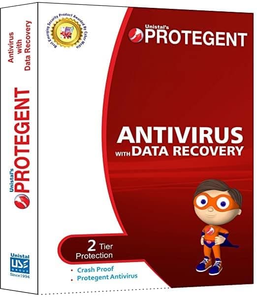 Unistal's PROTEGENT Protegent Antivirus (Windows) Latest Version | 1 User, 1 Year | Includes Proactive Data Recovery Software, Crash Proof | Email delivery in 1 Hour- no CD