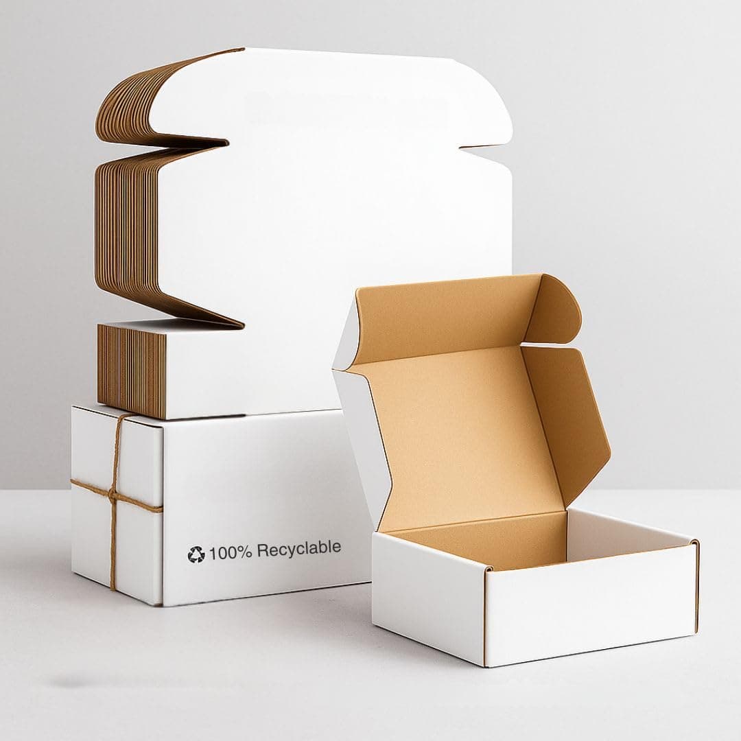 POWERLON 3 Ply White Flap Corrugated Packaging Box, Size 6X4X2 Inches Paper Cardboard for Secure Shipping | Durable & Eco-Friendly Packaging Inches Pack of 10