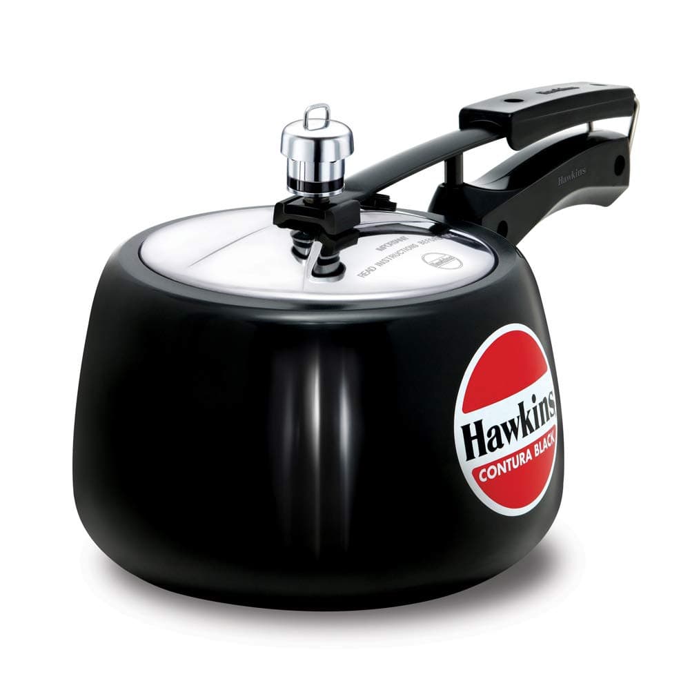 Hawkins 3 Litre Contura Black Pressure Cooker, Hard Anodised Inner Lid Cooker, Handi Cooker, (CB30)