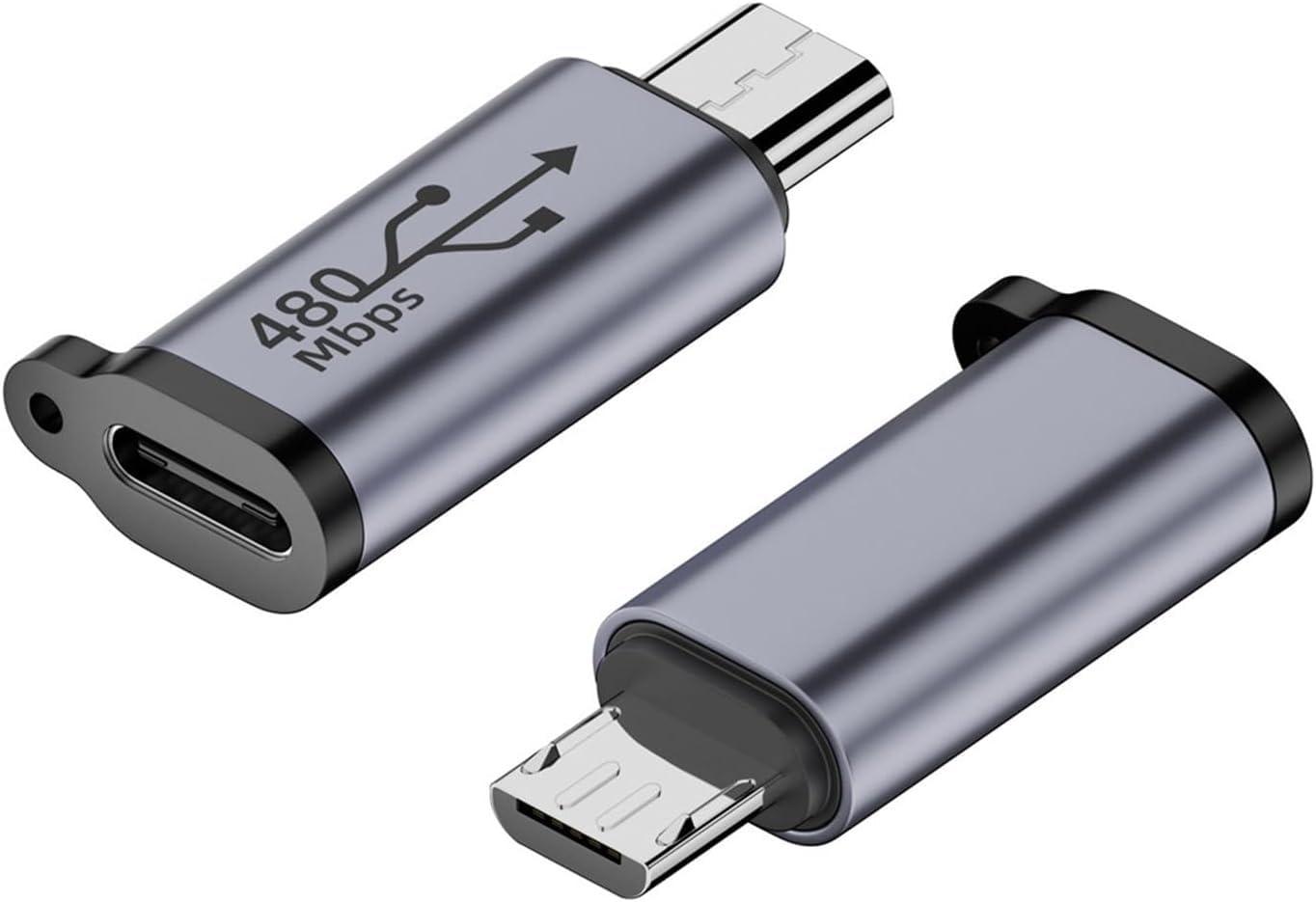 ETZIN USB-C to Micro USB Adapter, USB Type C Female to Micro USB Male Converter USB C to Micro B 2.0 Charge & Data Sync Compatible with Samsung Galaxy S7 S6 J7 Note 5 Kindle Ps4 and More-EPL-1300CC